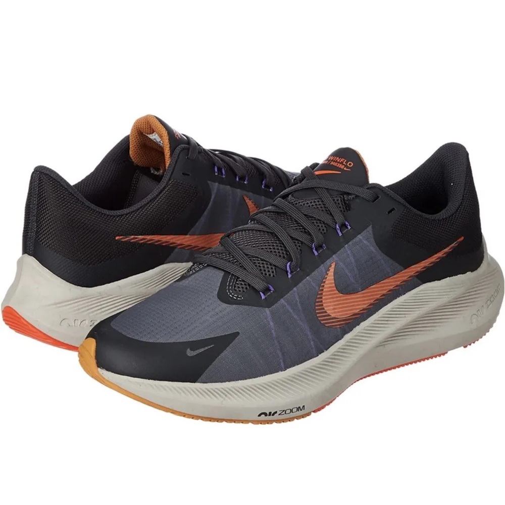 Men’s Nike Zoom Winflo 8 Road Running Shoes Anthracite/Rush Orange Size US 10